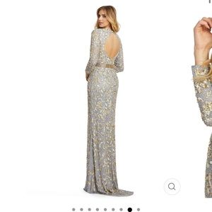 Mac Duggal LONG SLEEVE EMBELLISHED GOWN